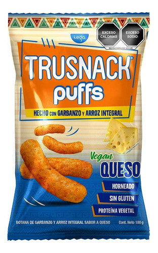 Botana Trusnack Puffs Vegano Queso 180 G