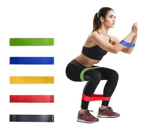 Bandas Ejercicios Fitness Circular Elástica Cinta X 5 Gym