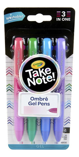 Plumas De Gel Lavables Efecto Ombré 4 Colores