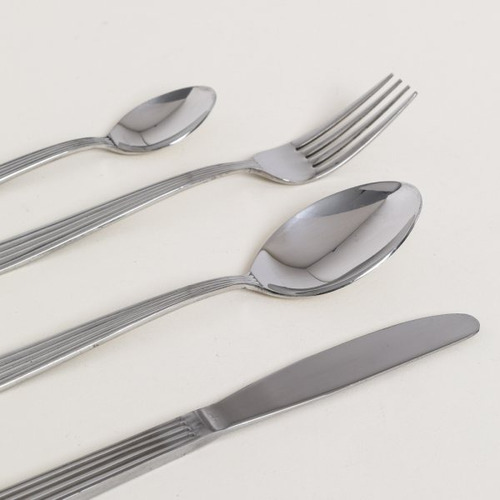 Set De 24 Cubiertos De Acero Inoxidable Linea Venecia
