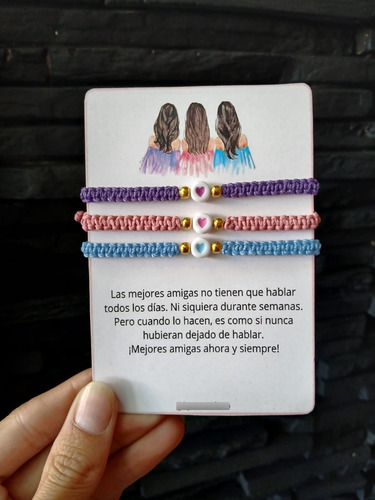 Pulseras Amistad Para Compartir X3 Unidades Mejores Amigas 30 Cm