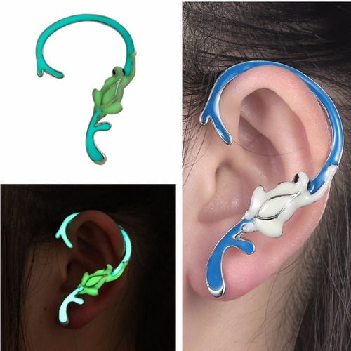 Brinco Ear Cuff Luminoso Sapo Perereca Rã Brilha No Escuro 5