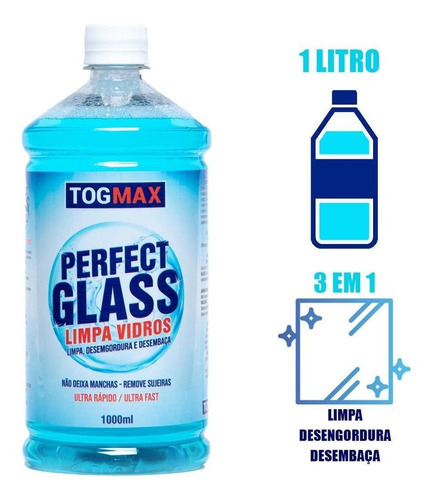 Limpa Vidros 1 Litro Perfect Glass Togmax Limpador De Vidro