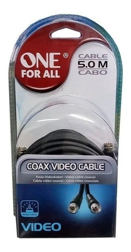 Imagen 2 de 2 de Cable Coaxil F A F Tv Video 5 Mts One For All 1210