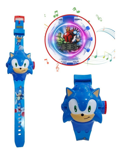 Relógio Infantil Sonic Com Projetor Digital Menino