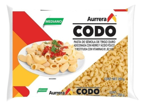 10 Pzas Sopa De Codo Aurrera Mediano 200 G