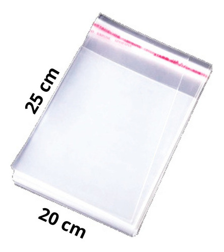 Bolsas Celofan Con Pega Adhesiva 20x25 Cm Pack 1000 Unidades