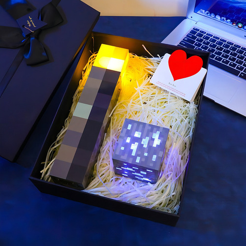 Lámpara Antorcha Minecraft Brownstone Luz Nocturna Led De S