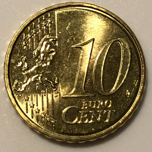 Mal033 Moneda Malta 10 Euro Cent 2008 Unc-bu Ayff (Usado)