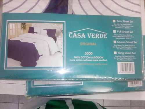 Juego De Sabanas Queen Marca Casa Verde