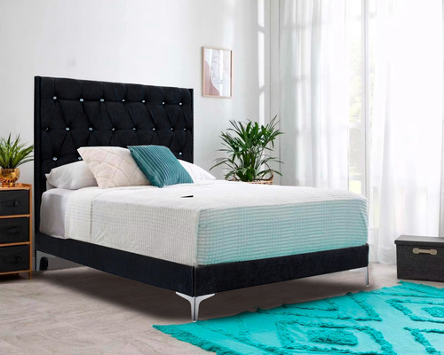 Base Cama Matrimonial Minimalista Moderna Con Cabecera Combo