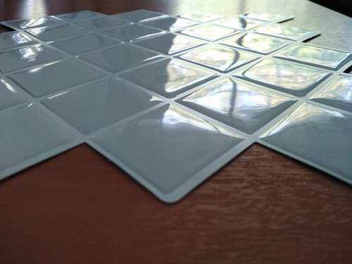 Azulejos Vinil Adhesivo Venecitas 3d Blanco 25.5x25.5cm 1038