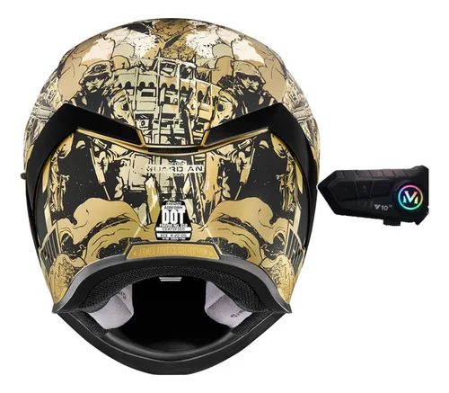 Casco Integral Icon + Intercomunicador + Visor De Color - As