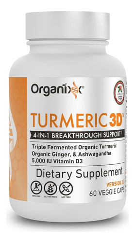 Organixx Curcumina Con Vitamin D3 60und Apoyo Articular