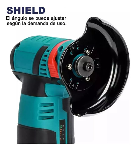 Esmeril Galletero Angular Inalámbrico Recargable + 2 Discos