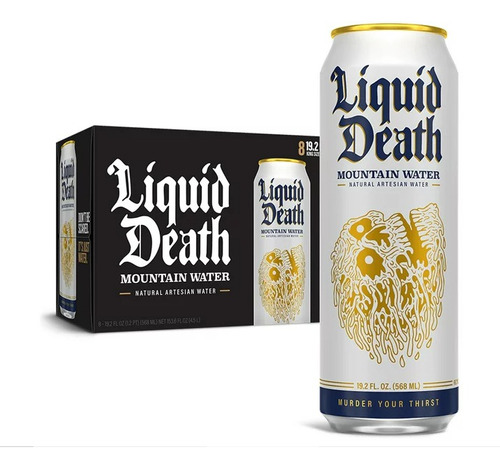 Liquid Death Agua Enlatada/agua De Montaña 8 Pack De 568ml