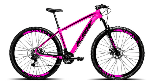 Bicicleta Aro 29 Masculina Ksw Aluminio 21 Marchas Mtb Mcz18 Cor Rosa Tamanho do quadro 17