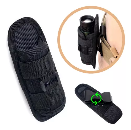  1 funda de linterna para cinturón de servicio, funda de linterna  táctica de célula D con parte superior abierta, funda de nailon para  linterna de mano, soporte para linterna de mano