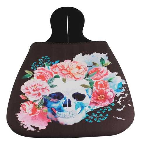 Lixeira Para Carro Neoprene Skull Flowers Ln22