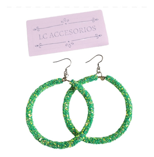 Aros Argolla Con Strass - Lc Accesorios