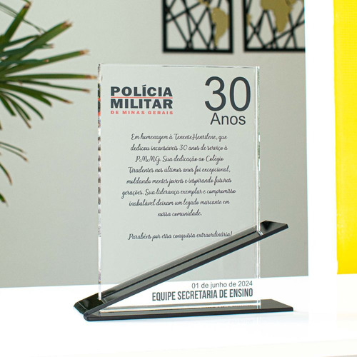 Placa De Homenagem Empresa Evento - Kit 12 Peças