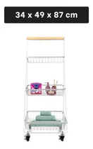 Comprar Pack2 Estante Triangular De 3 Niveles Con Ruedas En Blanco