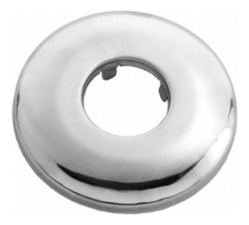 Canopla De 1/2 Aço Inox C/ Aletas C/ Furo 21mm Diâmetro 56mm Acabamento Brilhante Cor Prateado