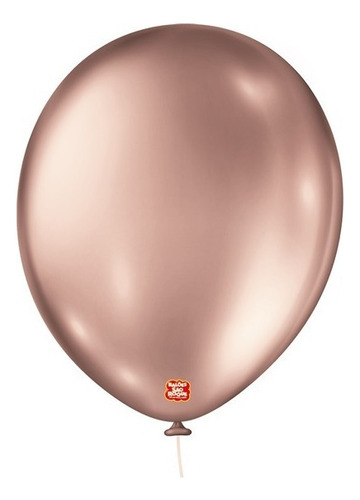 Balão Bexiga São Roque Metalizada N°11 Metallic Ballons C/25 Cor Rose Gold