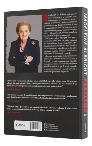 Fascismo: Um Alerta, De Albright, Madeleine. Editora Crítica, Capa Mole, Edição 1 Em Português, 2018
