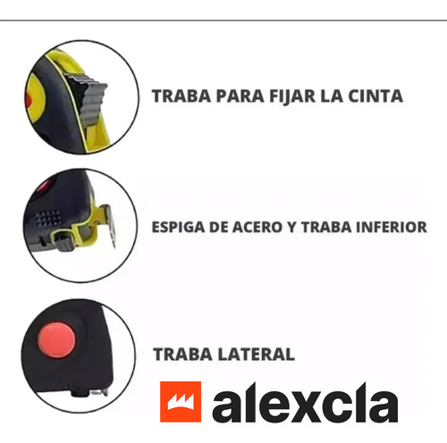 Cinta Metrica Profesional Reforzada 10 M Construcción X 3