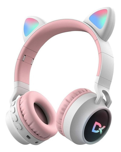 Auriculares Inalambricos Dekkin Bluetooth Vincha Orejas Gato Color Blanco