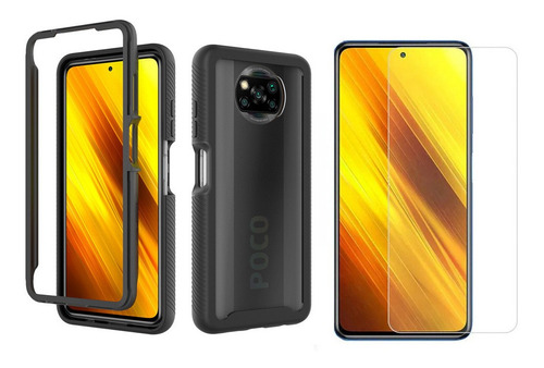 Funda Hibrido + Vidrio  Para Xiaomi Poco X3 Pro