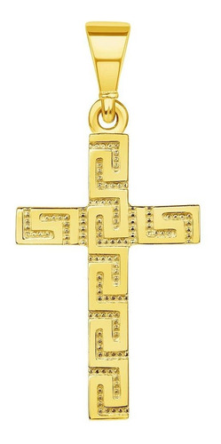 Colgante De Cruz Latina Religiosa De Oro Amarillo De 14 Qui.