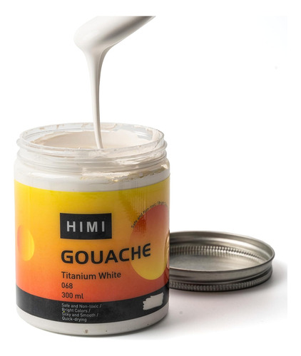 Pinturas De Gouache Recargables, Color Blanco (300 Ml),...