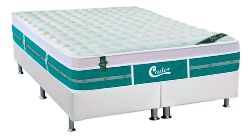 Conjunto Box-colchãocastor Pocket Green+cama King 193