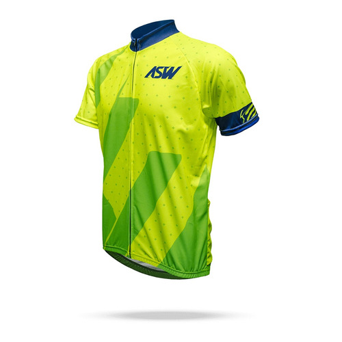 Camisa Ciclismo Manga Curta Asw Fun Twist 2018 Flúor