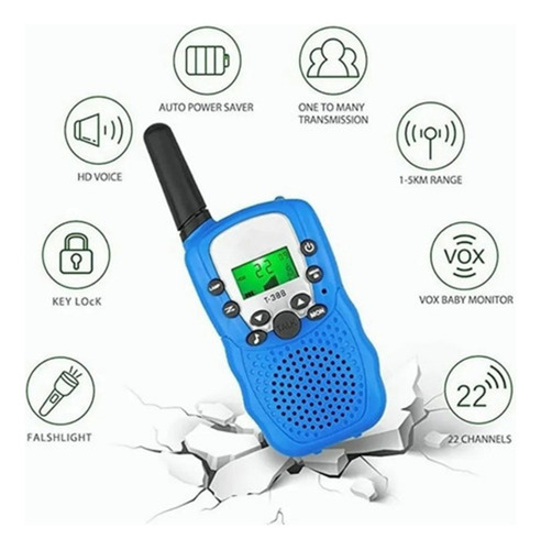A Set 2 Radio Walkie Talkie For Niños Con Banda De 8 Km