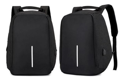 Mochila Antirrobo Para Portátil De 15 Pulgadas, Impermeable, Varios Bolsillos, Color Negro