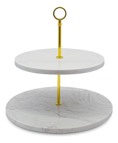 Plato De Masas White Marble 25 X 27 Cm