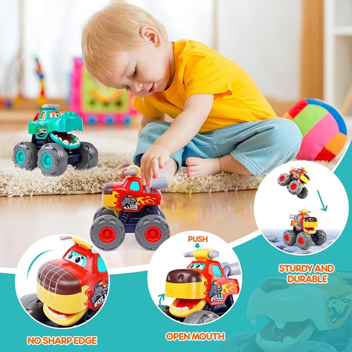 Juego De Coches Niños Camión Monstruo Ruedas Grandes