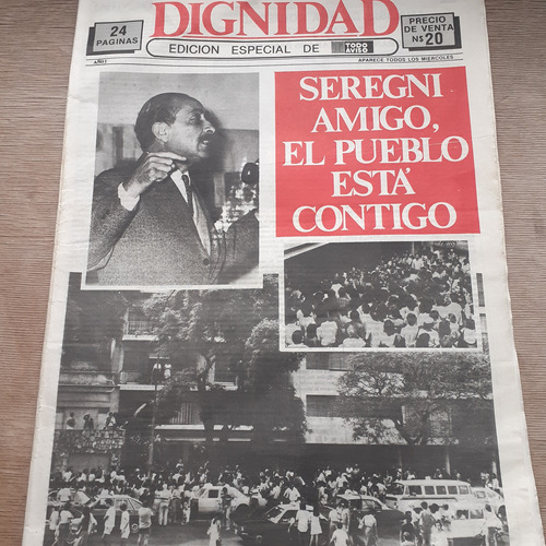 Semanario Dignidad Nº1 1984-liberación De Seregni, Dictadura