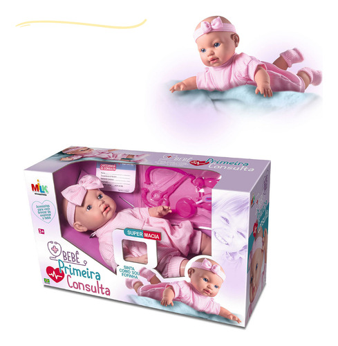 Boneca Para Menina Bebe Primeira Consulta Com Acessorios