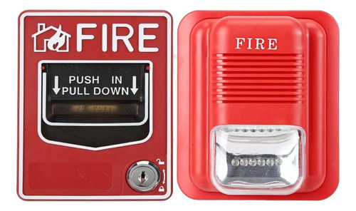Combo Estación Manual Sensor Alarma Sirena Incendios Fuego