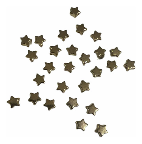 100 Estrellas Doradas Pasantes Plástico 6mm. Oferta!