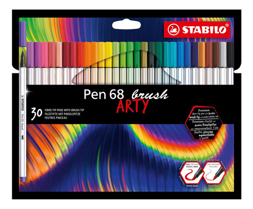 Stabilo Premium Fibre-tip Pen Pen 68 Pincel Arty Estuche 30