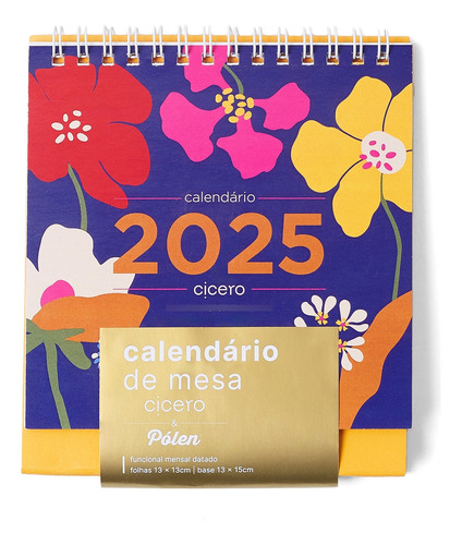 Calendário De Mesa 13x15 Cicero 2025 - Coleção Polén