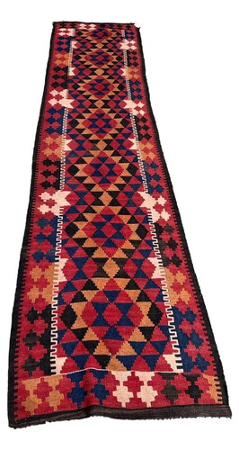 Kilim Afgano Herat Original Tejido A Mano 4.00x 0.75