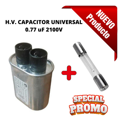 Capacitor Microondas 0.77 Uf 2100v Con Fusible 5000v 800ma