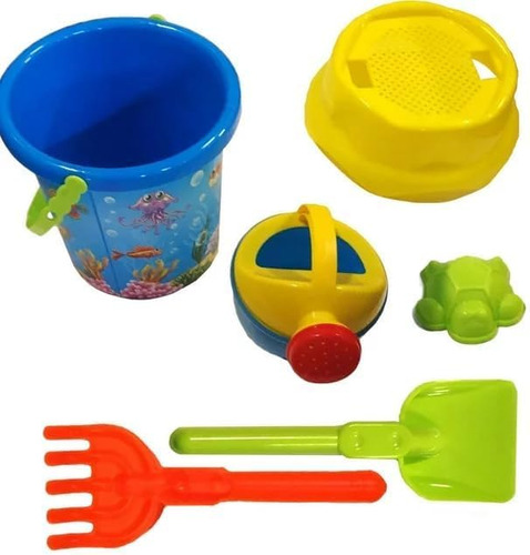 Juego De 7 Juguetes De Arena De Playa Con Molde - Kit Azul P