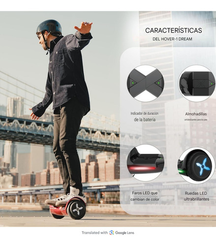 Hover-1 Dream Motor 320w 11kmph Llantas 16 Cm Luces Led